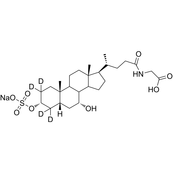 Glycochenodeoxychlolic Acid-3-Sulfate-d<sub>4</sub> sodium Chemical Structure