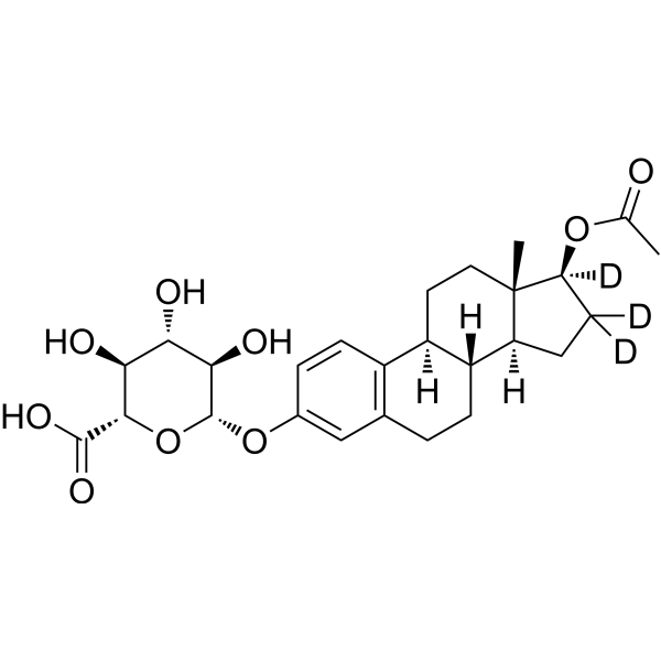 17β-Estradiol 17-acetate 3-β-D-glucuronide-d<sub>3</sub> Chemical Structure