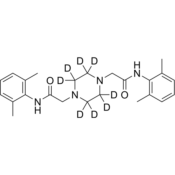 N,N'-Bis(2,6-dimethylphenyl)-1,4-piperazinediacetamide-d<sub>8</sub> Chemical Structure