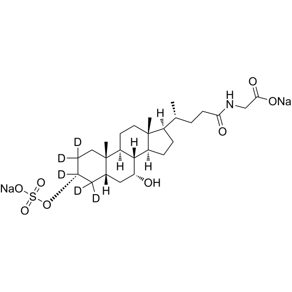 Glycochenodeoxycholic acid 3-sulfate-d<sub>5</sub> disodium Chemical Structure