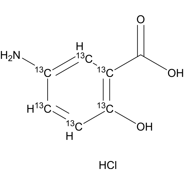 5-Aminosalicylic acid-<em>13</em><em>C</em>6 hydrochloride