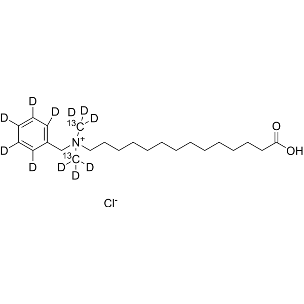 C14 Benzalkonium-1 acid-<sup>13</sup>C<sub>2</sub>,d<sub>11</sub> chloride Chemical Structure