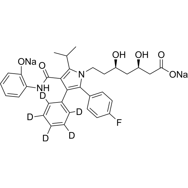 2-Hydroxy Atorvastatin-d<sub>5</sub> disodium Chemical Structure
