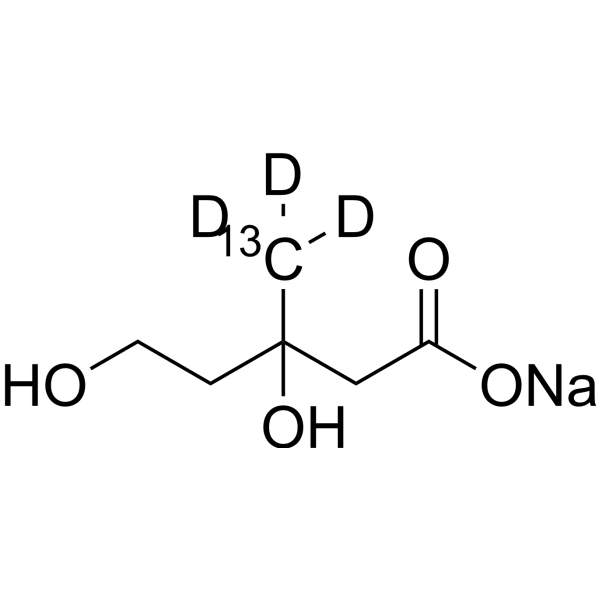 Mevalonic acid-<sup>13</sup>C,d<sub>3</sub> sodium Chemical Structure