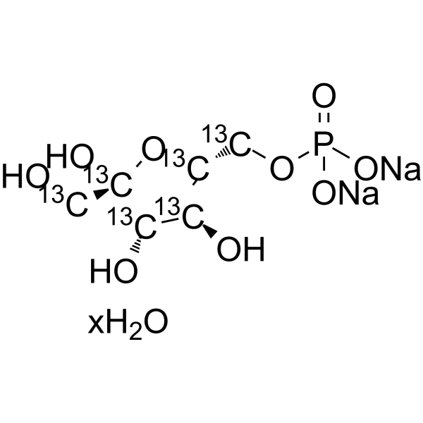 D-Fructose-6-phosphate-<sup>13</sup>C<sub>6</sub> disodium x.hydrate Chemical Structure