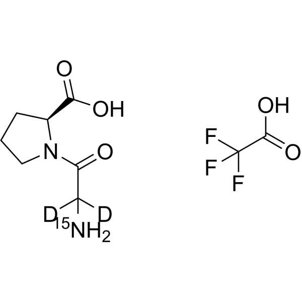 Glycyl-L-proline-<sup>15</sup>N,d<sub>2</sub> trifluoroacetate Chemical Structure