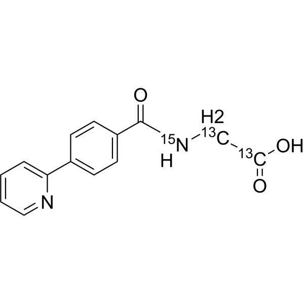 <em>N</em>-[4-(2-Pyridinyl)benzoyl]glycine-13C2,<em>15</em><em>N</em>