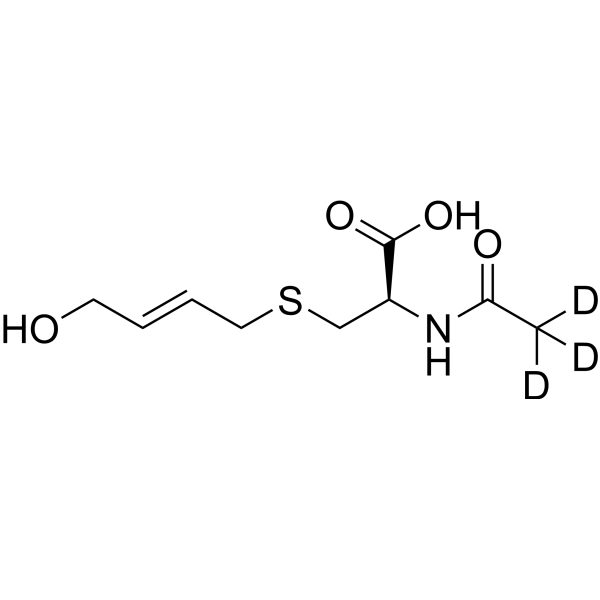 N-Acetyl-S-(4-hydroxy-2-buten-1-yl)-L-cysteine-d<sub>3</sub> Chemical Structure