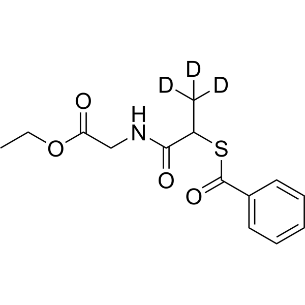 N-(2-Benzoylmercaptopropionyl)glycine ethyl ester-d<sub>3</sub> Chemical Structure