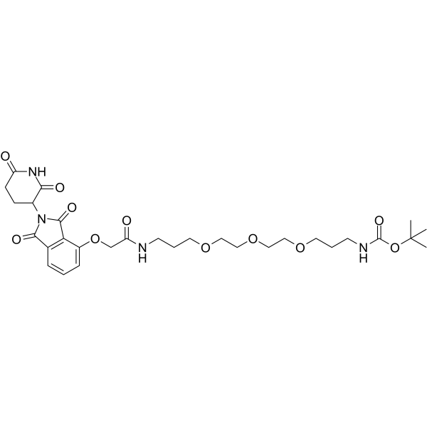 Thalidomide-O-amido-CH2-PEG3-CH2-NH-Boc Chemical Structure