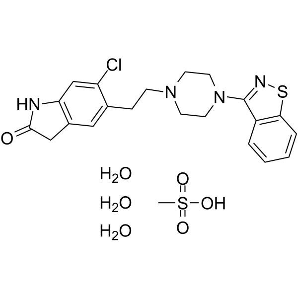Ziprasidone mesylate trihydrate Chemical Structure