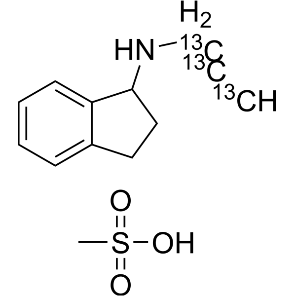 Rasagiline-<sup>13</sup>C<sub>3</sub> mesylate racemic Chemical Structure