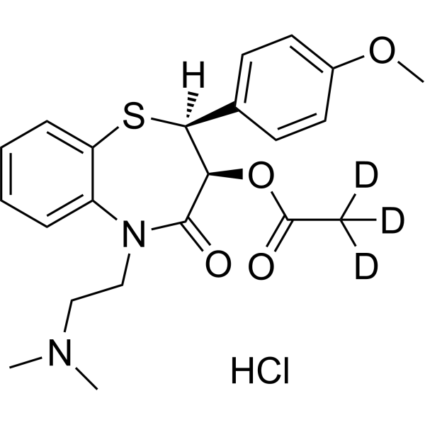 Diltiazem-(acetoxy-d<sub>3</sub>) (hydrochloride) Chemical Structure