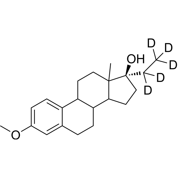 1,3,5(10)-Estratriene-17α-ethyl-3,17β-diol 3-methyl ether-d<sub>5</sub> Chemical Structure