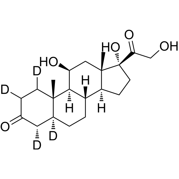 5α-Pregnan-11β,17α,21-triol-3,20-dione-1,2,4,5-d<sub>4</sub> Chemical Structure