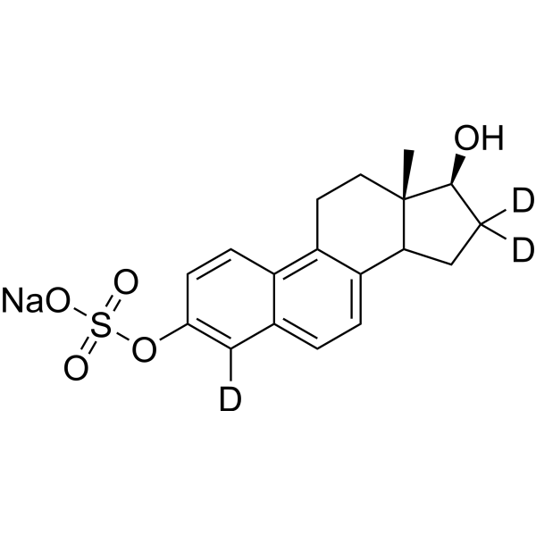17β-Dihydroequilenin 3-sulfate-4,16,16-d<sub>3</sub> sodium Chemical Structure