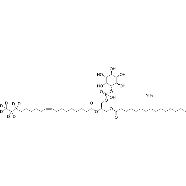 1-Pentadecanoyl-2-oleoyl-sn-glycero-3-phosphoinositol-d<sub>7</sub> ammonium Chemical Structure