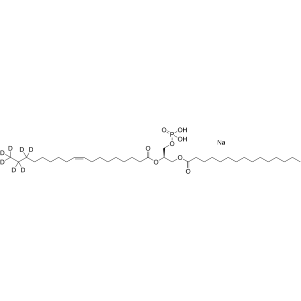 1-Pentadecanoyl-2-oleoyl-sn-glycero-3-phosphate-d<sub>7</sub> sodium Chemical Structure