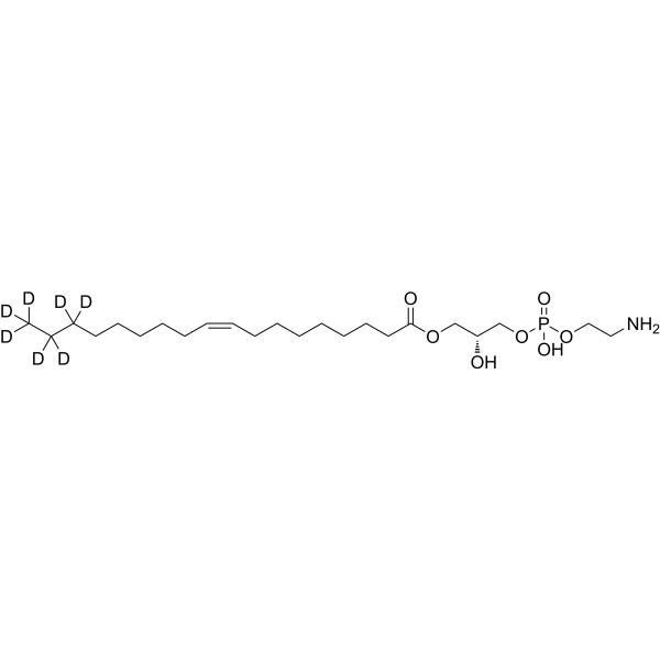 1-Oleoyl-2-hydroxy-sn-glycero-3-phosphatidylethanolamine-d<sub>7</sub> Chemical Structure