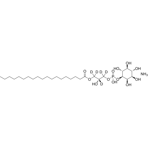D-myo-Inositol, <em>1</em>-[(2R)-2-hydroxy-3-[(<em>1</em>-oxononadecyl)oxy]propyl-<em>1</em>,<em>1</em>,2,3,3-d5 hydrogen phosphate], ammonium salt (<em>1</em>:<em>1</em>)