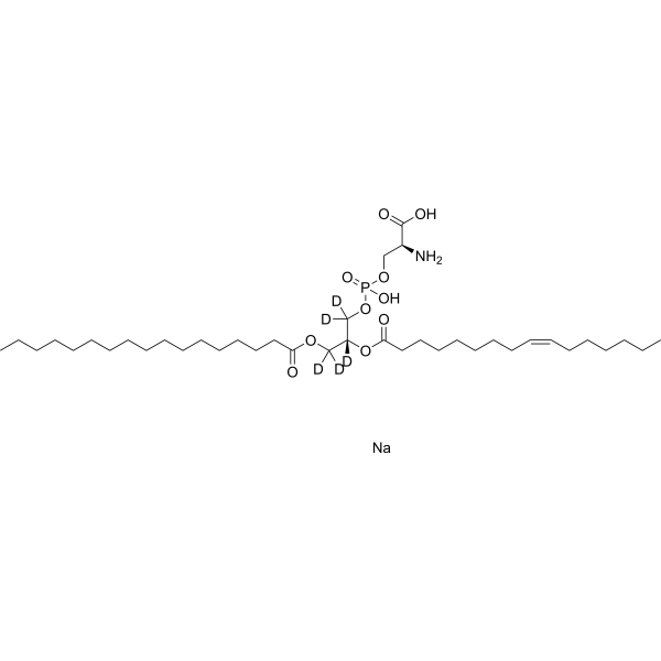 1-Heptadecanoyl-2-palmitoleoyl-sn-glycero-3-phospho- L-serine-d<sub>5</sub> sodium Chemical Structure
