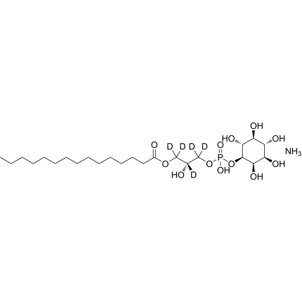 D-<em>myo-Inositol</em>, 1-[(2R)-2-hydroxy-3-[(1-oxopentadecyl)oxy]propyl-1,1,2,3,3-d5 hydrogen phosphate], ammonium salt (1:1)