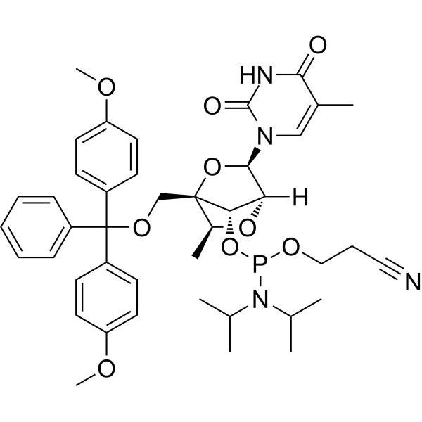 5'-ODMT cEt m5U Phosphoramidite (Amidite) Chemical Structure
