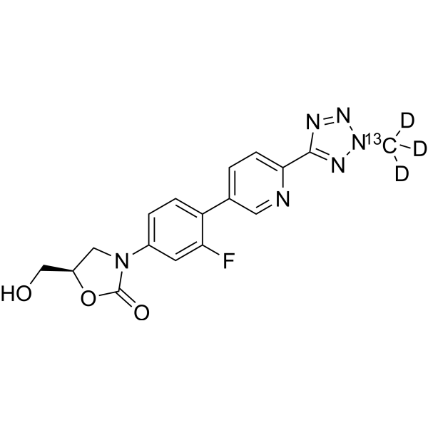 Tedizolid-<sup>13</sup>C,d<sub>3</sub> Chemical Structure
