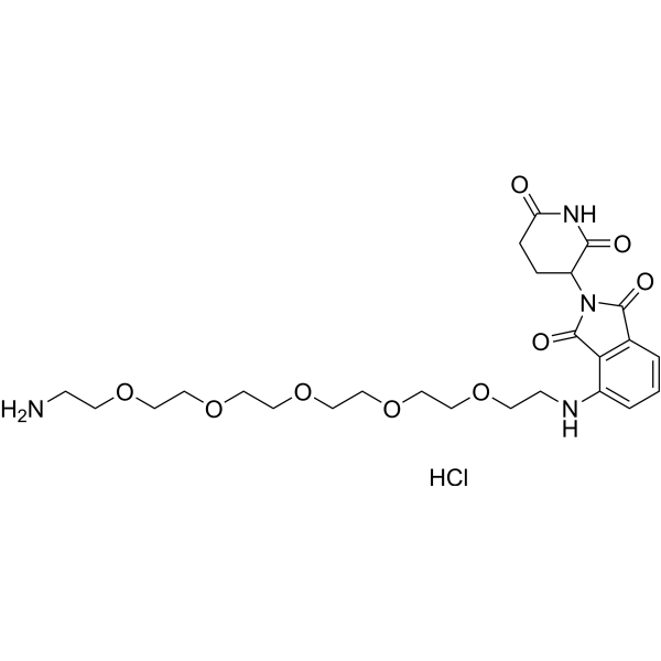 Pomalidomide-PEG5-<em>C</em>2-NH2 hydrochloride