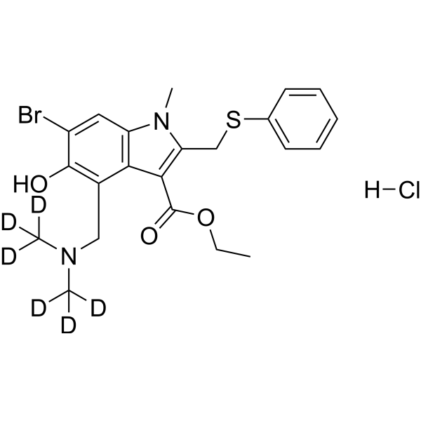 Umifenovir-d<sub>6</sub> hydrochloride Chemical Structure