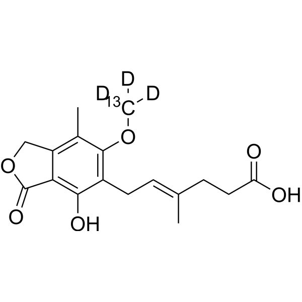 (E/Z)-Mycophenolic Acid-<sup>13</sup>C,d<sub>3</sub> Chemical Structure