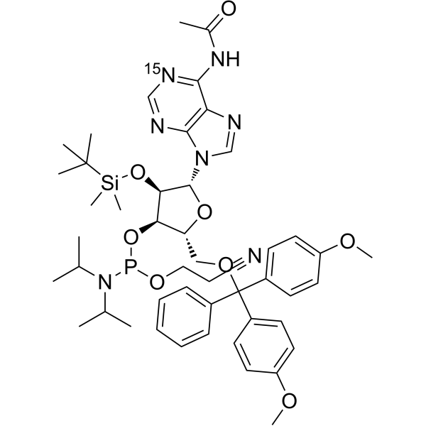DMT-2′O-TBDMS-rA(ac)-<em>1</em>-<em>15</em><em>N</em> phosphoramidite