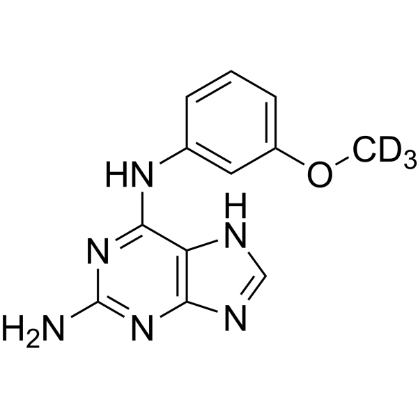 2-Amino-6-(3-methoxy-anilino)purine-d<sub>3</sub> Chemical Structure