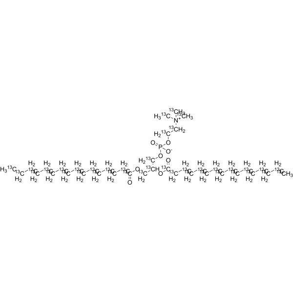 DL-A-phosphatidylcholine, dipalmitoyl-<sup>13</sup>C<sub>40</sub> Chemical Structure