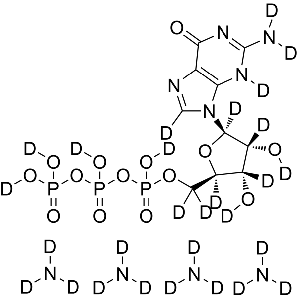 Guanosine 5'-triphosphate (GTP), ammonium salt-d<sub>27</sub> Chemical Structure