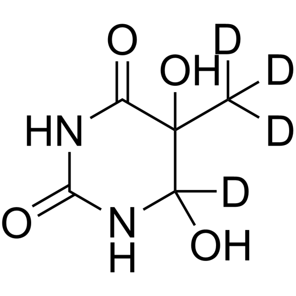Thymine-α,α,α,6-d<sub>4</sub> Glycol (mixture of diastereomers)-d<sub>4</sub> Chemical Structure