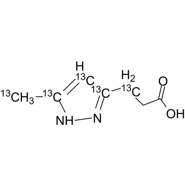<em>5</em>-Methyl-1H-pyrazole-3-propanoic acid-<em>13</em><em>C</em><em>5</em>