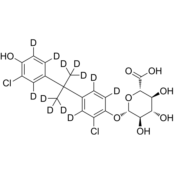 2,2'-Dichloro bisphenol a mono-D-glucuronide-d<sub>12</sub> Chemical Structure