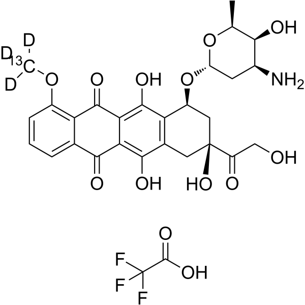 Doxorubicin-<sup>13</sup>C,d<sub>3</sub> TFA Chemical Structure