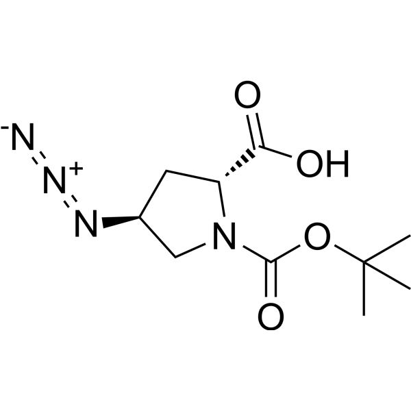 (2R,4S)-Boc-D-Pro(4-N3)-OH Chemical Structure