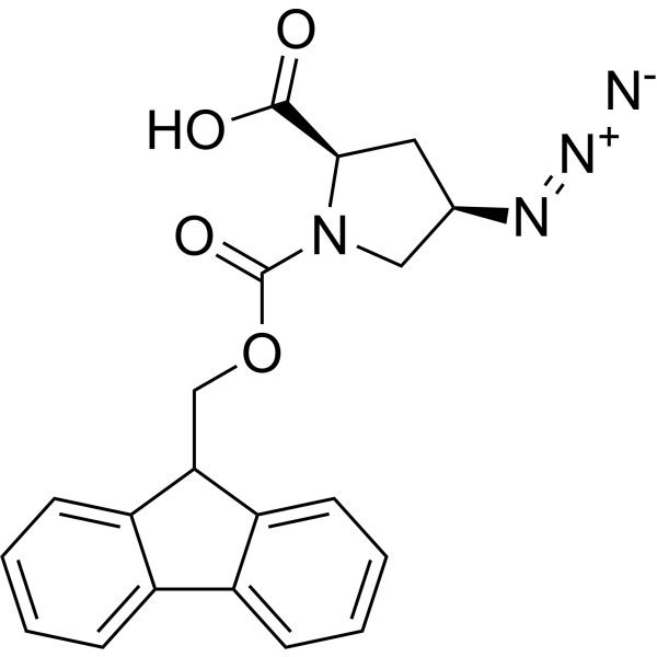 (2R,4R)-Fmoc-D-Pro(4-N3)-OH Chemical Structure