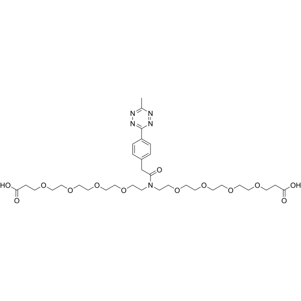 Methyltetrazine-amido-N-bis(PEG4-acid) Chemical Structure