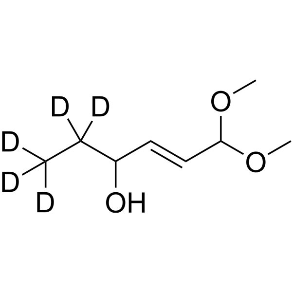 (±)-trans-4-Hydroxy-2-hexenal-5,5,6,6,6-dd<sub>5</sub> Dimethyl Acetal Chemical Structure