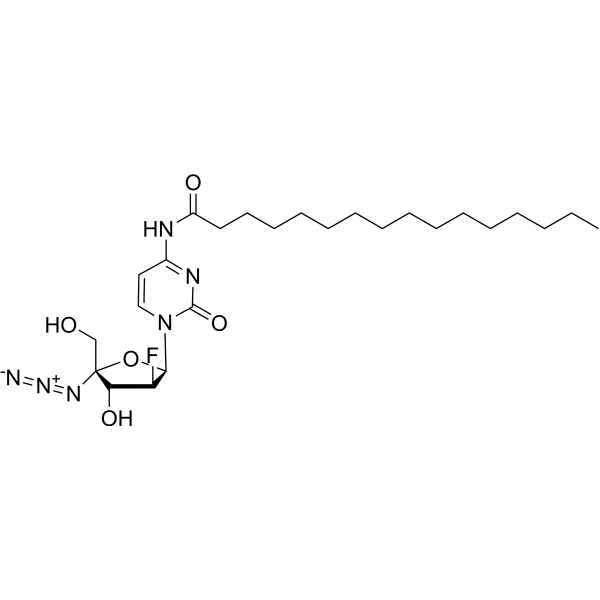 N4-(n-Palmitoyl)-4’-azido-2’-deoxy-2’-fluoro-arabinocytidine Chemical Structure