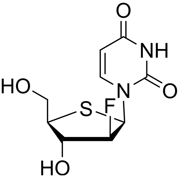 2’-Deoxy-2’-fluoro-4’-thio-β-D-arabinouridine Chemical Structure