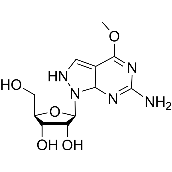 6-Amino-4-methoxy-2-(β-D-ribofuranosyl)-2H-pyrazolo[3,4-d]pyrimidine Chemical Structure