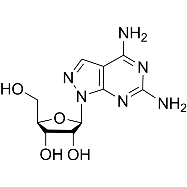 2-β-D-Ribofuranosyl-2H-pyrazolo[3,4-d]pyrimidine-4,6-diamine Chemical Structure