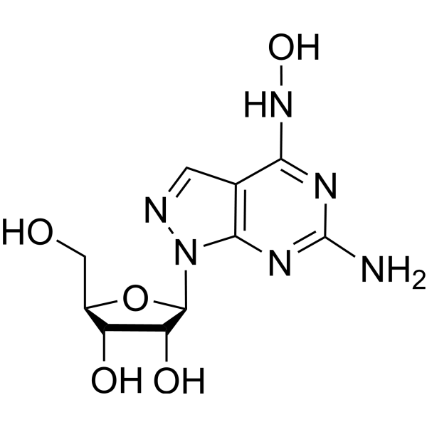 6-Amino-4-hydroxyamino-2-(β-D-ribofuranosyl)-2H-pyrazolo[3,4-d]pyrimidine Chemical Structure