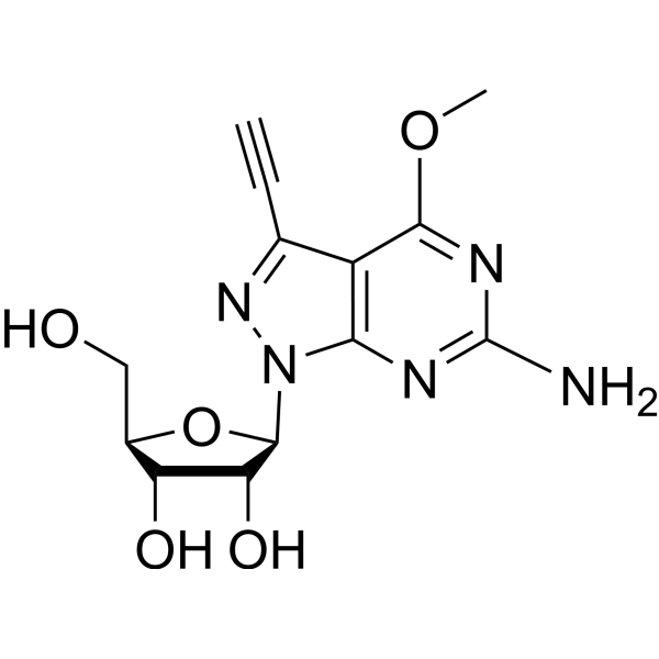 6-Amino-3-ethynyl-4-methoxy-1-(β-D-ribofuranosyl)-1H-pyrazolo[3,4-d]pyrimidine Chemical Structure
