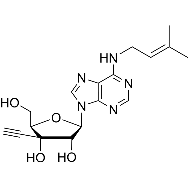 3’-Beta-C-ethynyl-N6-iso-pentenyl adenosine Chemical Structure